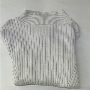 She + Sky Gray Ribbed Turtleneck Sweater